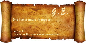 Gelberman Emese névjegykártya
